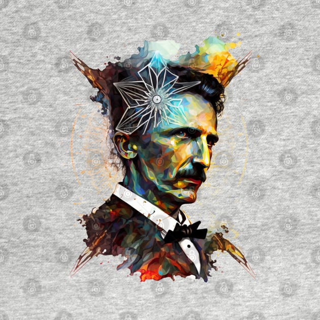 Nikola Tesla-inspired design, by Buff Geeks Art